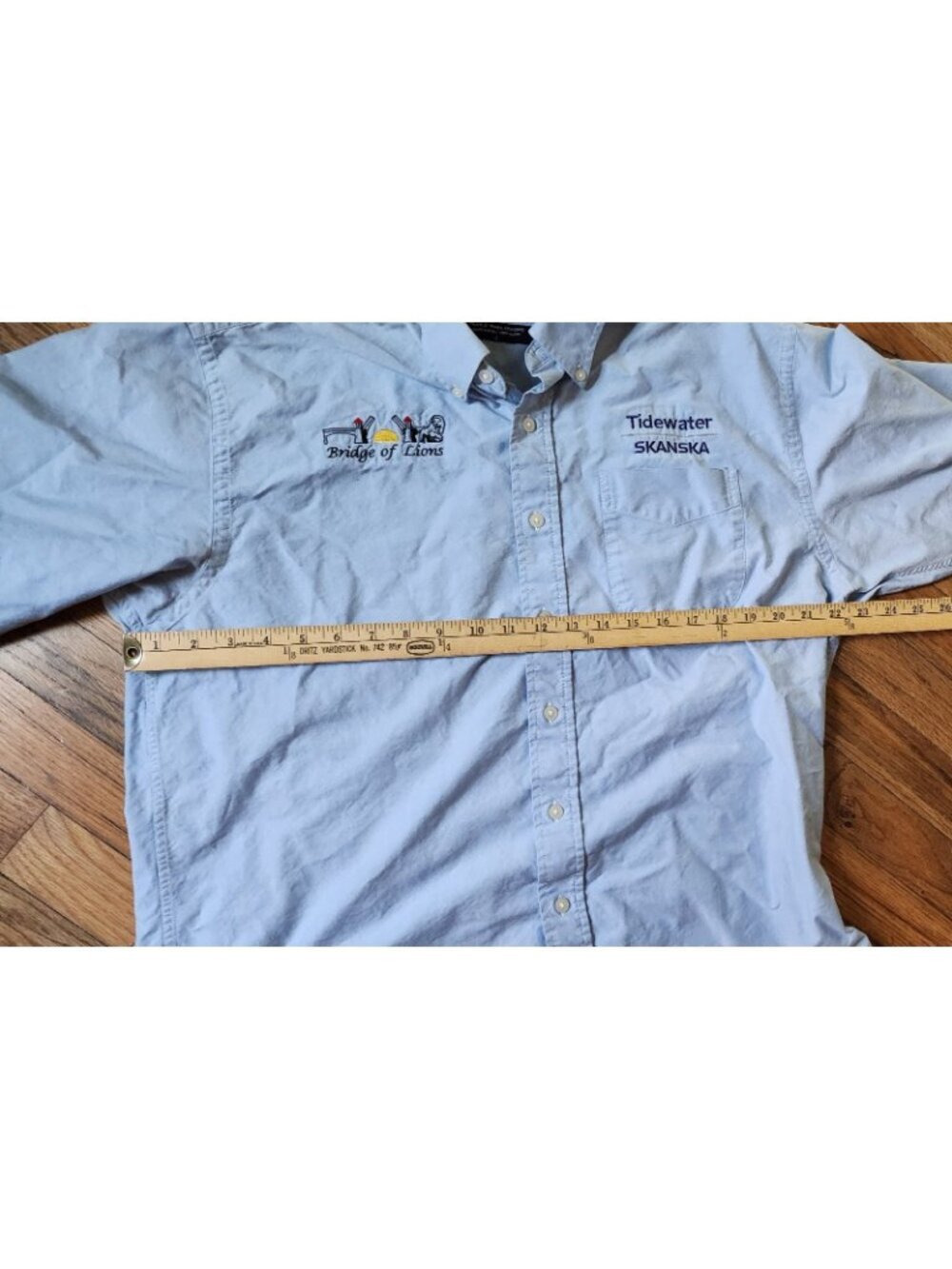 Vintage Y2K St Augustine Florida Embroidered Bridge Of Lions Pima Oxford Shirt L - Picture 5 of 7